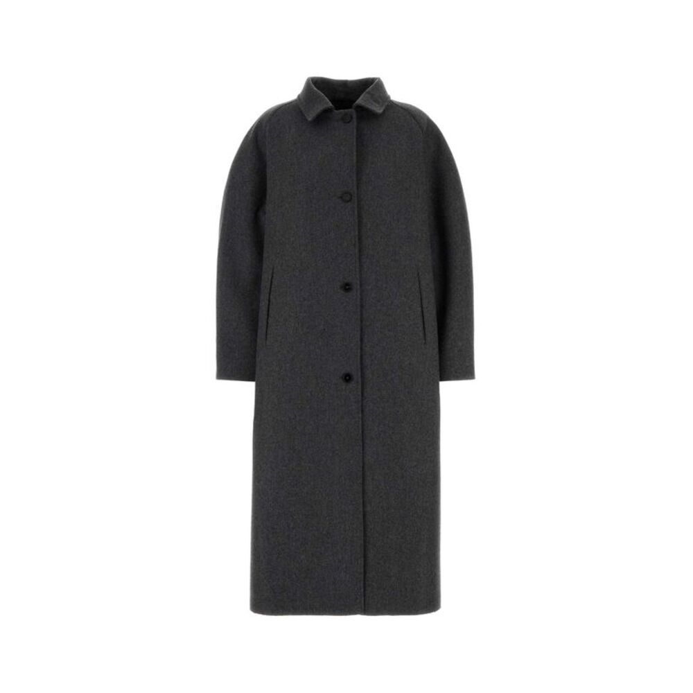 Jil Sander Women Dark Grey Wool Blend Coat